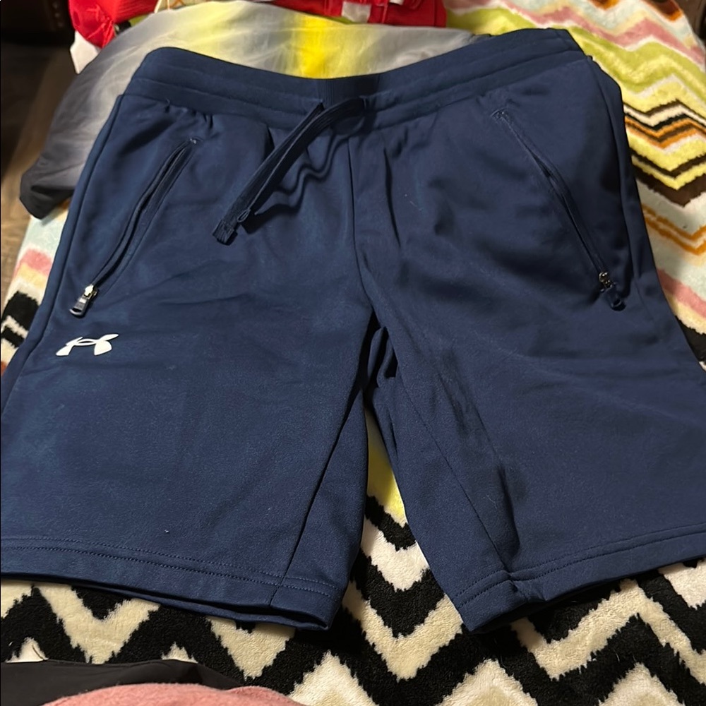 Under Armour Blue Athletic Shorts with Elastic Waistband